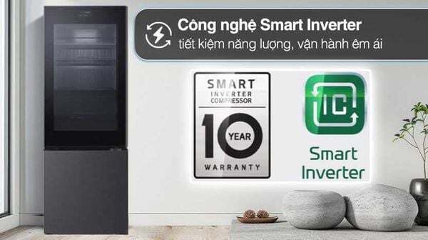 tủ lạnh lg inverter 340 lít instaview lbb33blmai