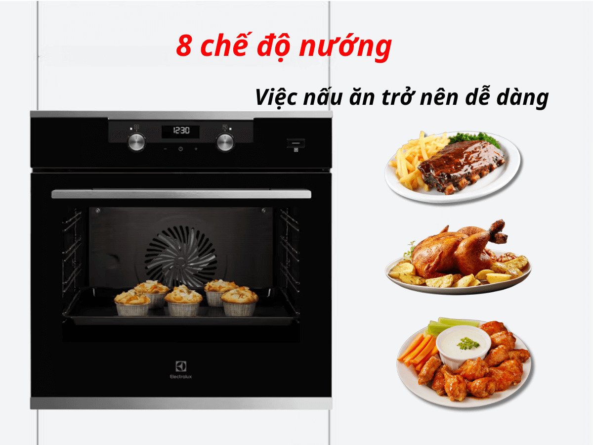 lò nướng âm tủ electrolux kodec75x 71l