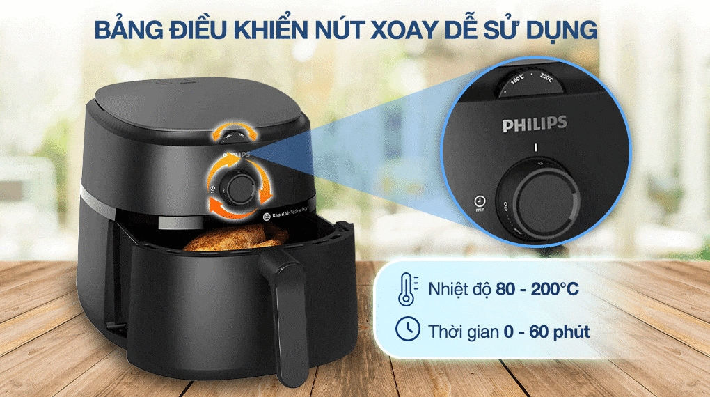 nồi chiên không dầu philips na130/00 6.2 lít