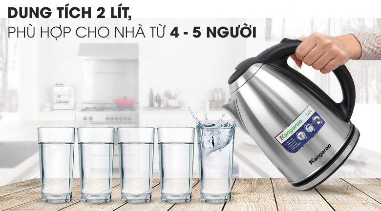bình đun siêu tốc kangaroo 2 lít kg-20sk3