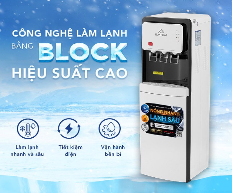 cây nước nóng lạnh hòa phát hhc363 block hút bình