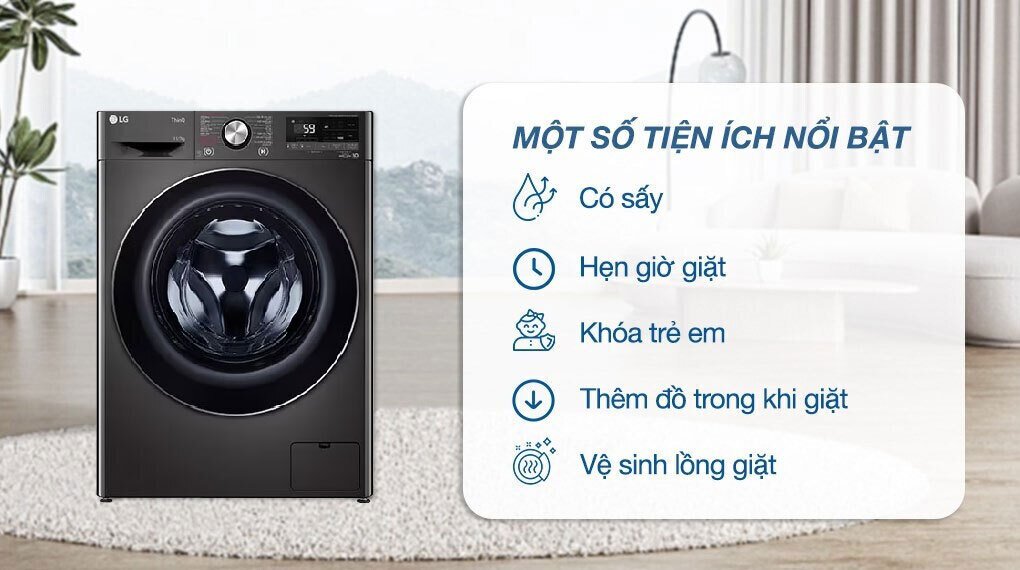 máy giặt sấy lg inverter giặt 11 kg - sấy 7 kg fv1411d4b