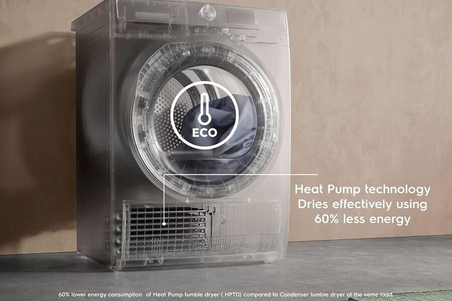 máy sấy bơm nhiệt electrolux ultimatecare 9 kg edh903r7wc