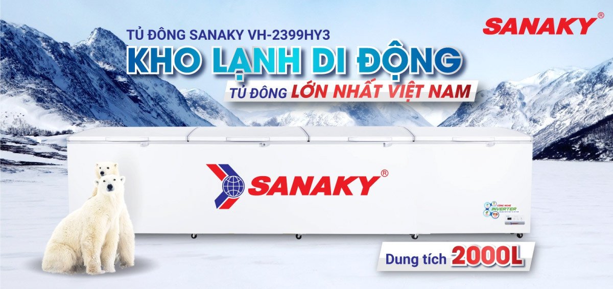 tủ đông sanaky inverter 2000 lít vh-2399hy3