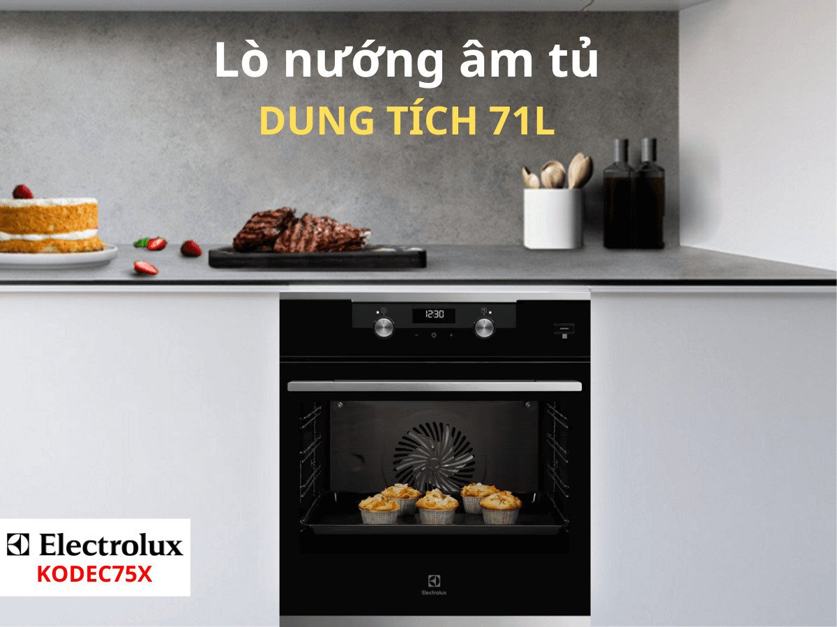 lò nướng âm tủ electrolux kodec75x 71l