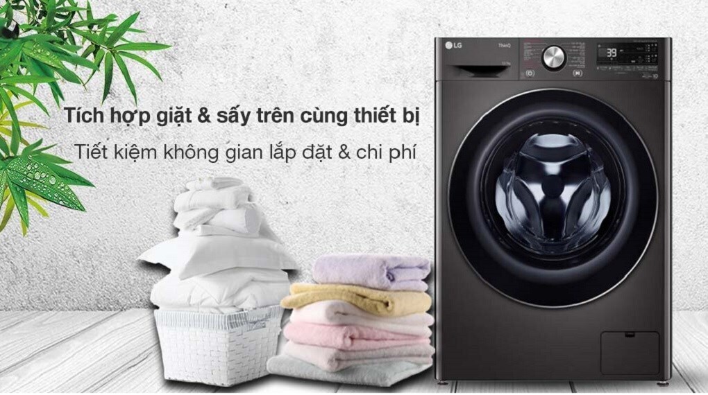 máy giặt sấy lg inverter giặt 12 kg - sấy 7 kg fv1412h3ba