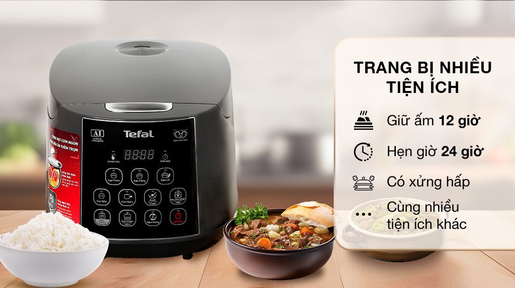 nồi cơm điện tử tefal 1.8 lít rk736b68