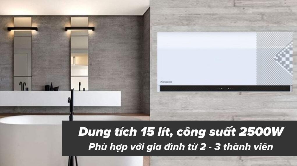 máy nước nóng gián tiếp kangaroo 15 lít 2500w kg79a1