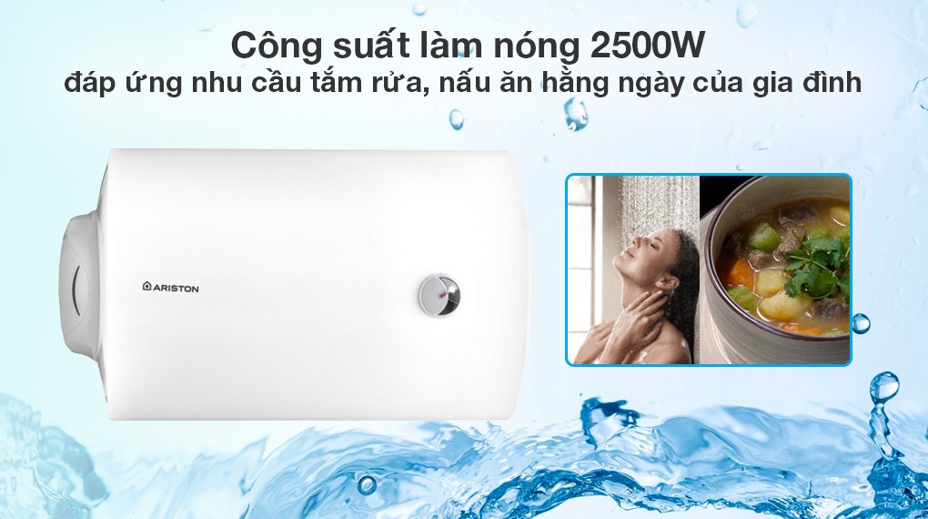 bình nóng lạnh ariston pro r 100 h 2.5 fe (100l - ngang)