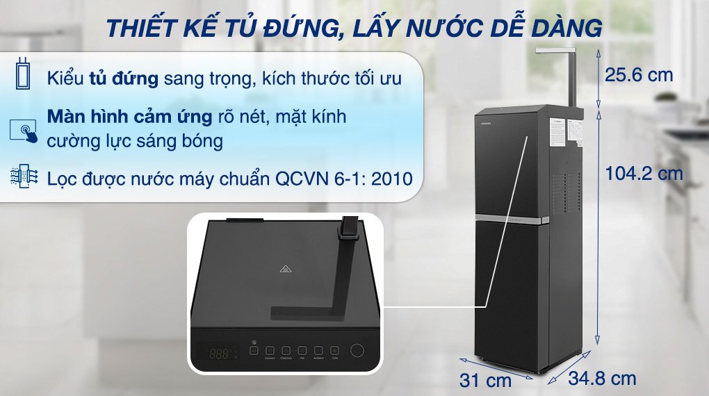 máy lọc nước ro nóng nguội lạnh toshiba twp-w2396svn(m) 10 lõi