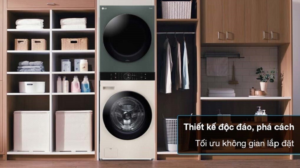tháp giặt sấy lg inverter giặt 25 kg - sấy 17 kg wt2517nheg