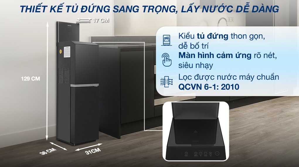 máy lọc nước ro nóng nguội lạnh toshiba twp-w2399svn(m) 10 lõi