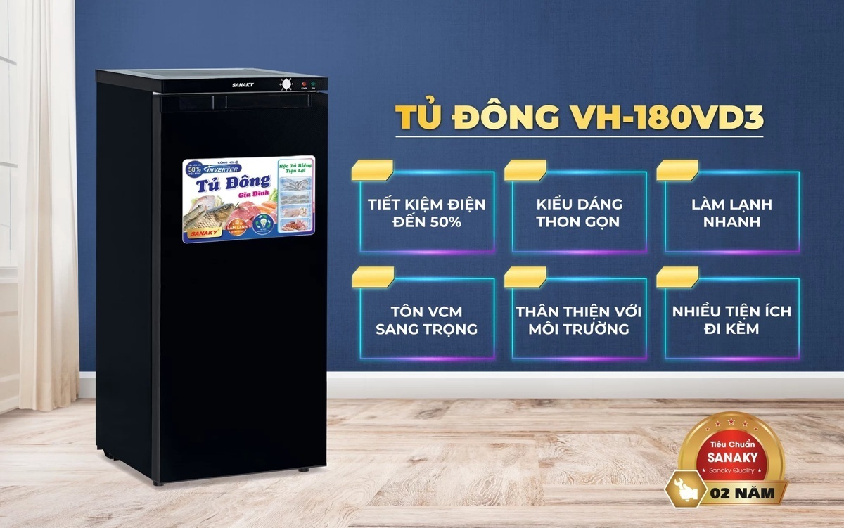 tủ đông đứng sanaky vh-180vd3