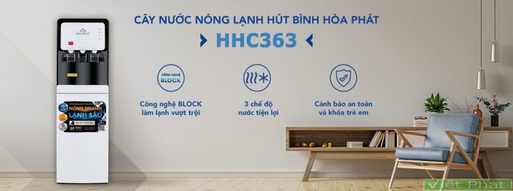 cây nước nóng lạnh hòa phát hhc363 block hút bình