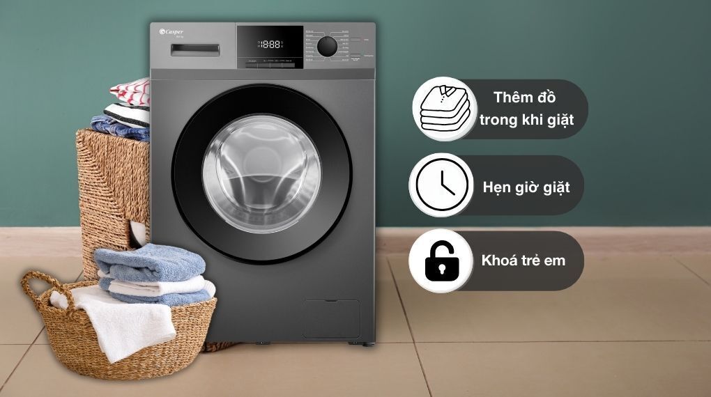 máy giặt casper inverter 10.5 kg wf-105vg5 lồng ngang
