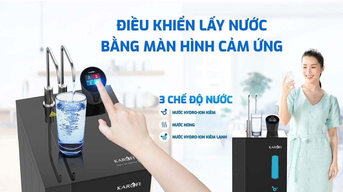 máy lọc nước nóng lạnh hydro-ion kiềm karofi kae-s86