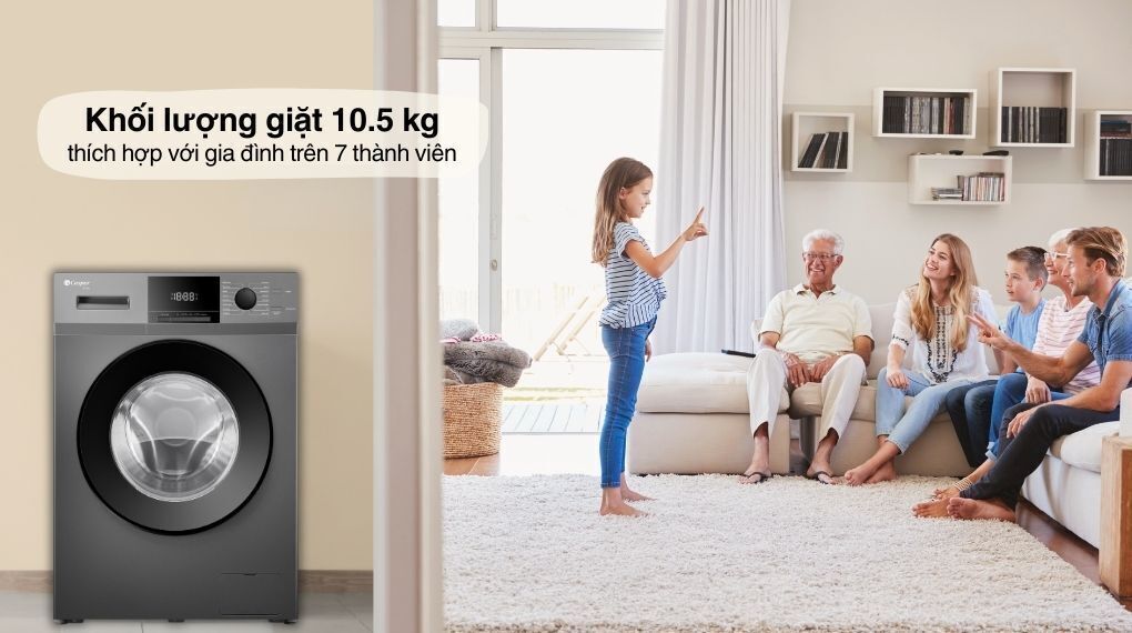 máy giặt casper inverter 10.5 kg wf-105vg5 lồng ngang