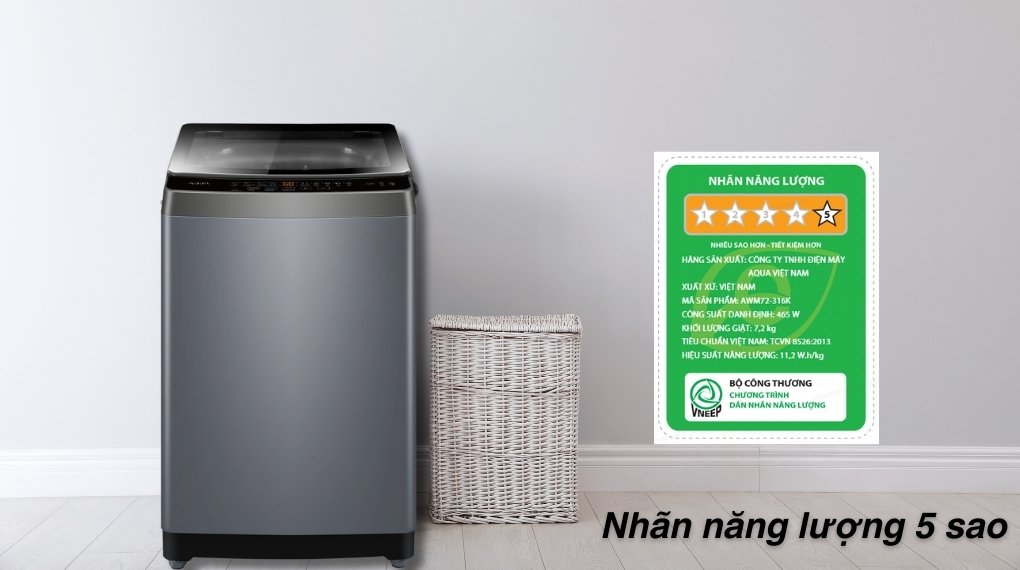 máy giặt aqua 7.2 kg awm72-316k(s)