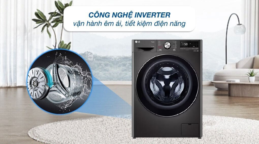 máy giặt sấy lg inverter giặt 11 kg - sấy 7 kg fv1411d4b