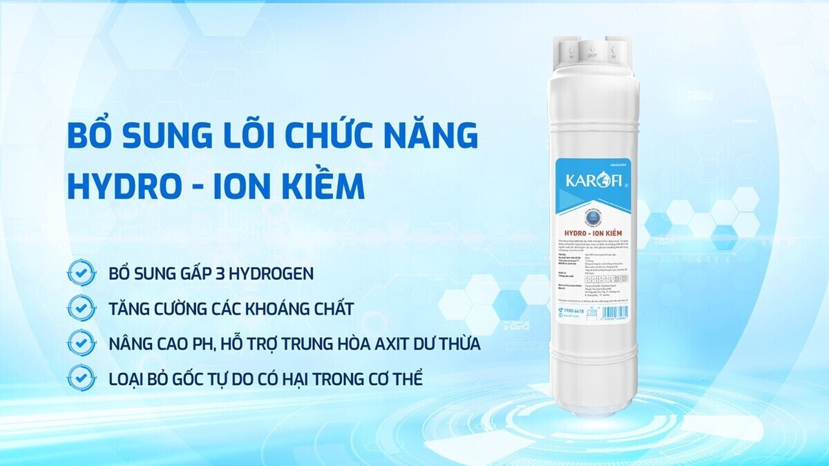 máy lọc nước nóng lạnh hydro-ion kiềm karofi kae-s86