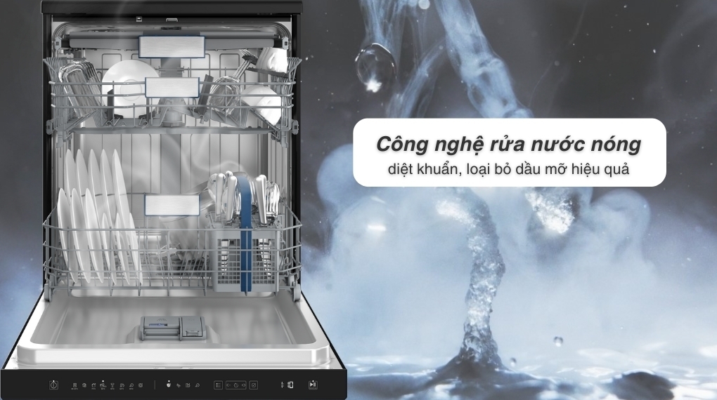 máy rửa chén độc lập hitachi hdf-f158cvgb