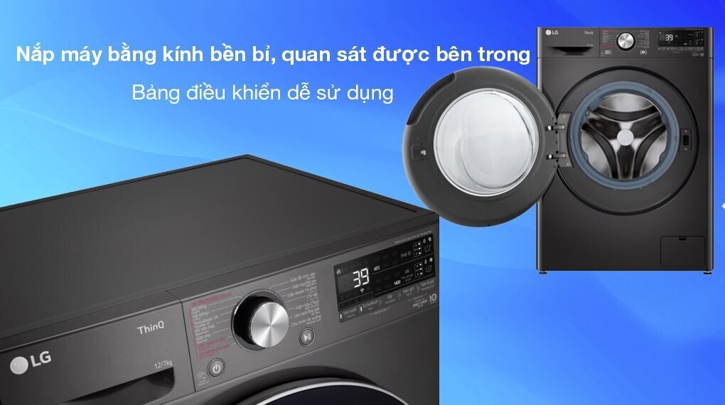máy giặt sấy lg inverter giặt 12 kg - sấy 7 kg fv1412h3ba