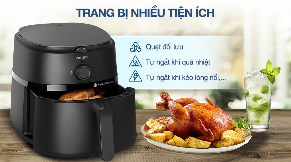 nồi chiên không dầu philips na130/00 6.2 lít