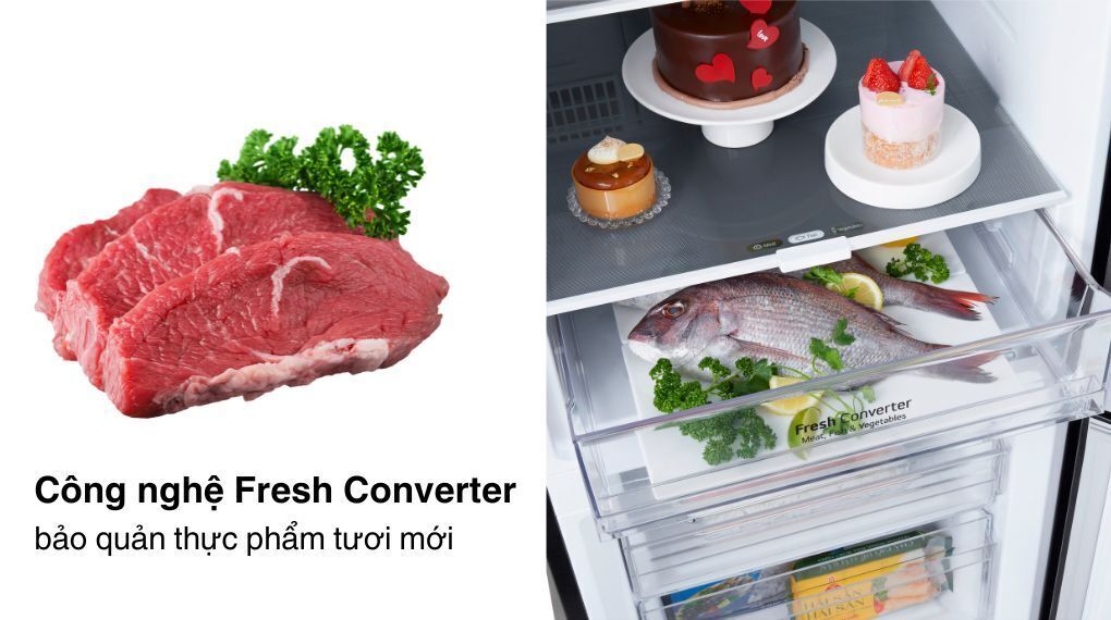 tủ lạnh lg inverter 335 lít lbb33blm