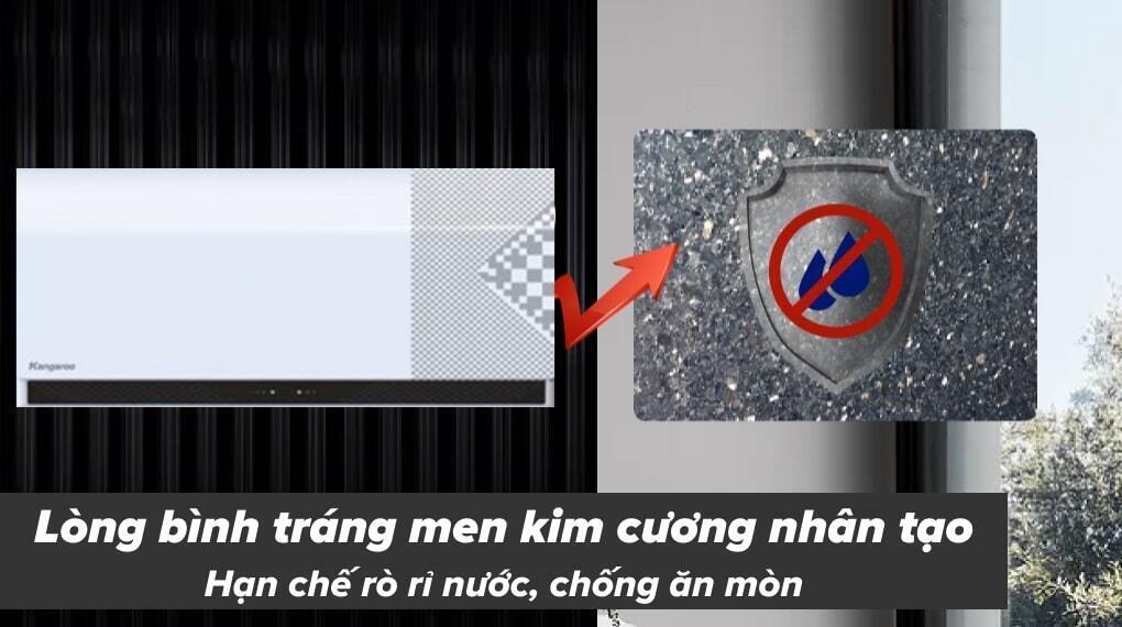 máy nước nóng gián tiếp kangaroo 15 lít 2500w kg79a1