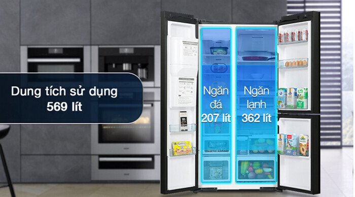 tủ lạnh hitachi inverter 569 lít r-mx800gvgv0(gmg)