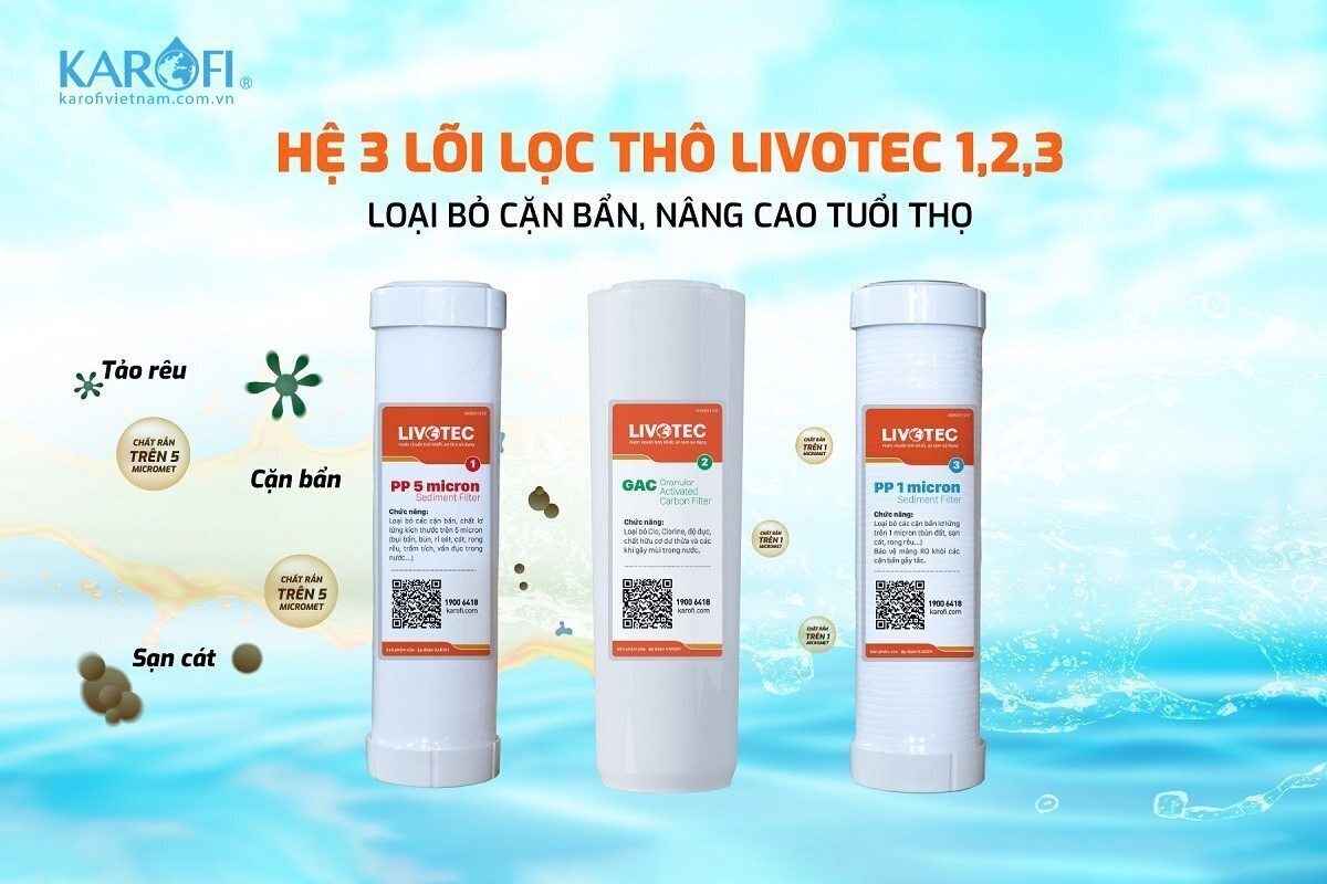 máy lọc nước karofi 10 cấp lọc livotec 606