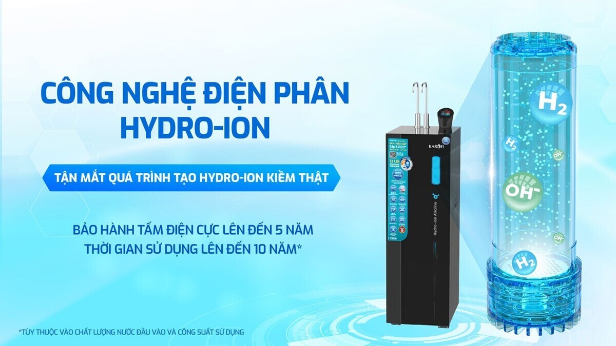 máy lọc nước nóng lạnh hydro-ion kiềm karofi kae-s86