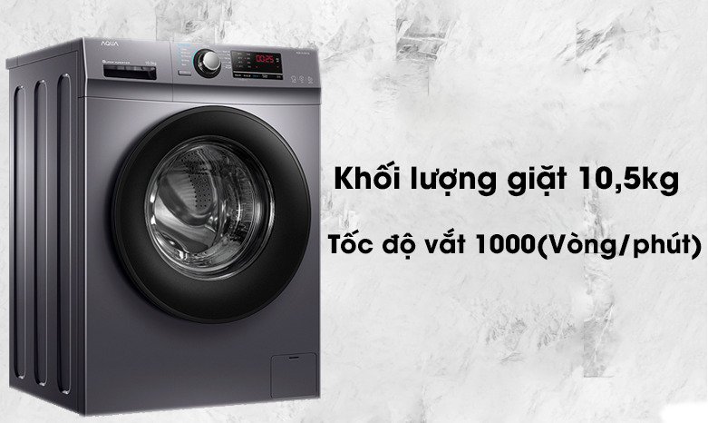 máy giặt aqua 10.5kg inverter aqd-a1051g s
