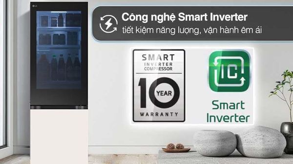 tủ lạnh lg inverter 340 lít instaview lbb33bgmai