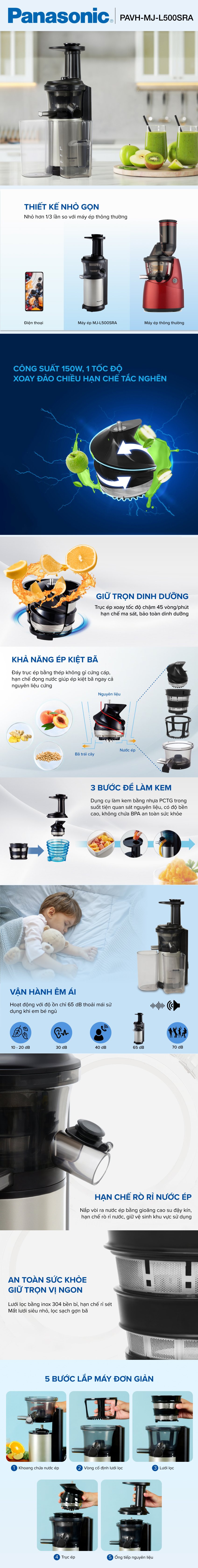 máy ép chậm panasonic pavh-mj-l500sra