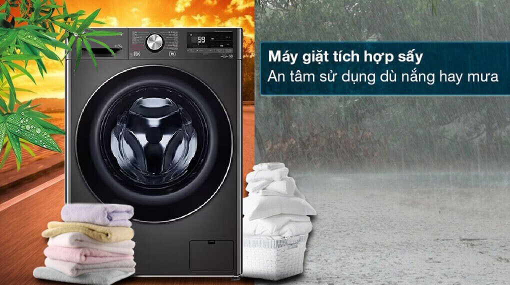 máy giặt sấy lg inverter giặt 11 kg - sấy 7 kg fv1411d4b