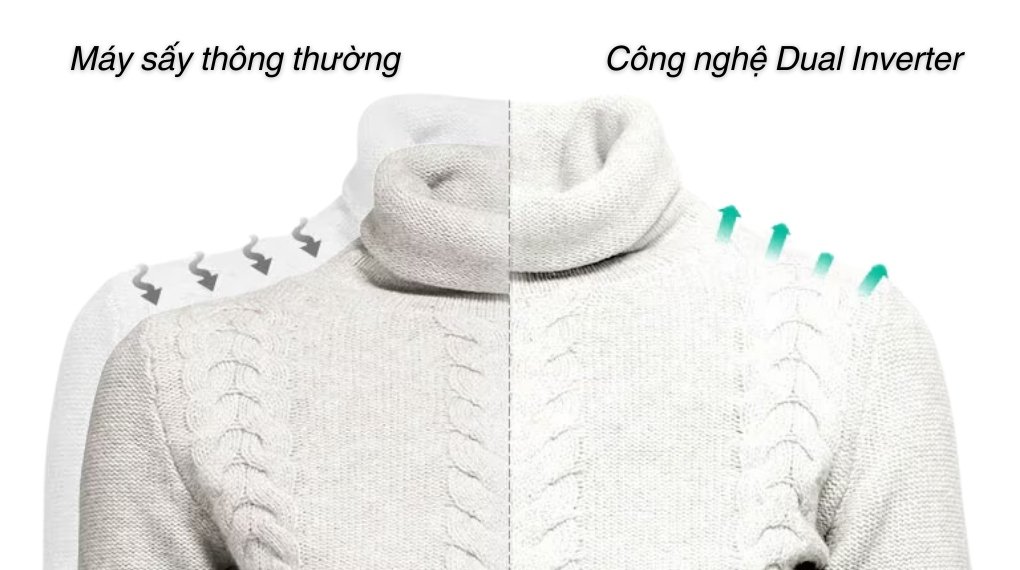 máy sấy bơm nhiệt lg 10.5 kg dvhp50m