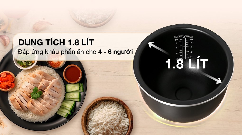 nồi cơm điện tử tefal 1.8 lít rk736b68