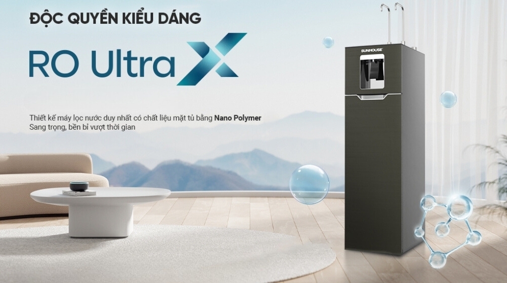 máy lọc nước ro nóng nguội lạnh hydrogen sunhouse ultrax sha76668sh 11 lõi