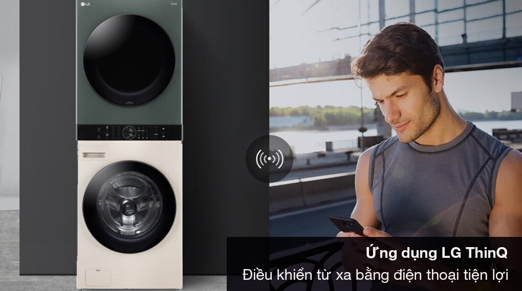 tháp giặt sấy lg inverter giặt 25 kg - sấy 17 kg wt2517nheg