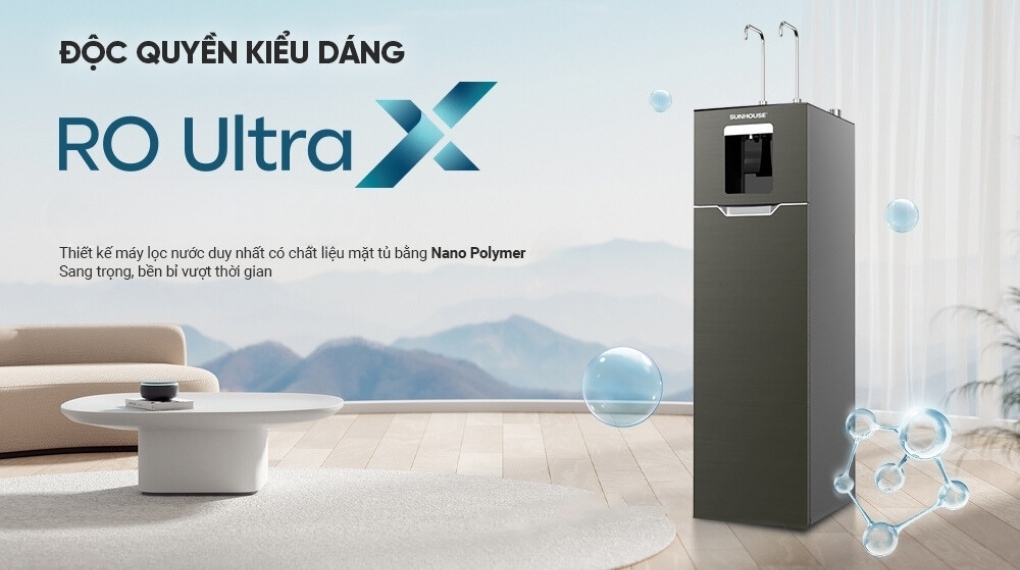 máy lọc nước ro nóng nguội lạnh hydrogen sunhouse ultrax sha76688sh 11 lõi