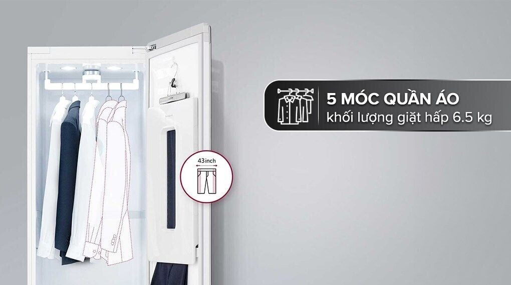 tủ chăm sóc quần áo thông minh lg styler inverter 5 móc sc5mnr4g