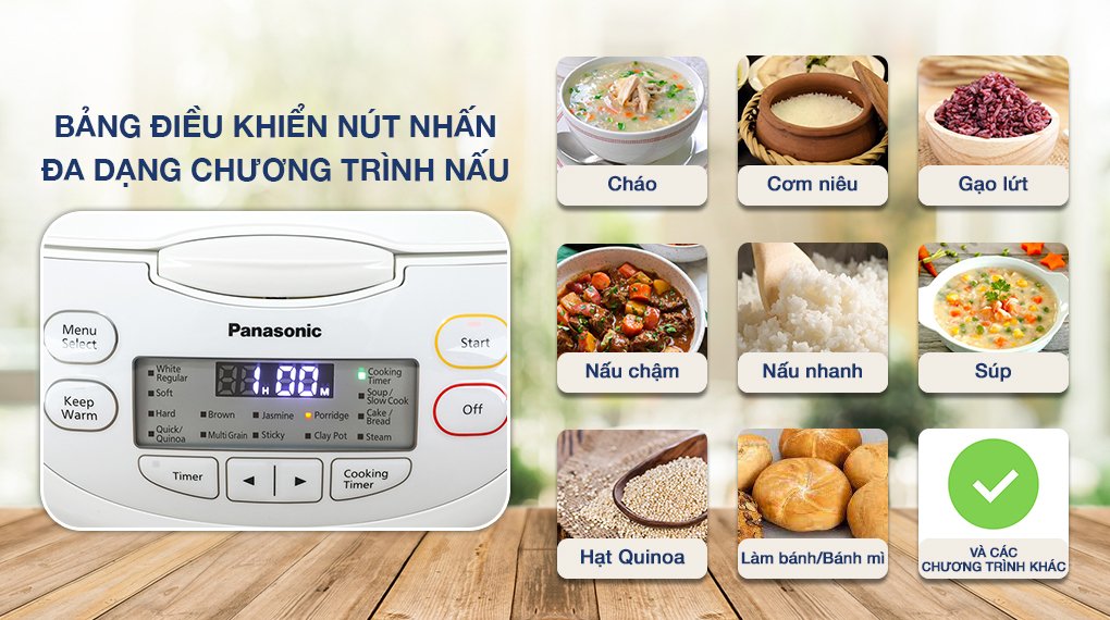 nồi cơm điện tử panasonic 1.8 lít sr-cl188wram