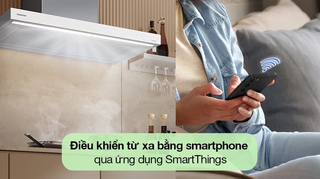 máy hút mùi áp tường samsung bespoke nk36cb665wwhsv