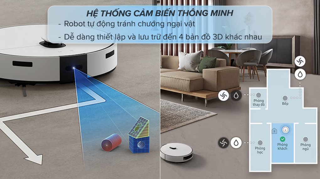 robot hút bụi lau nhà samsung vr7md96514g/sv