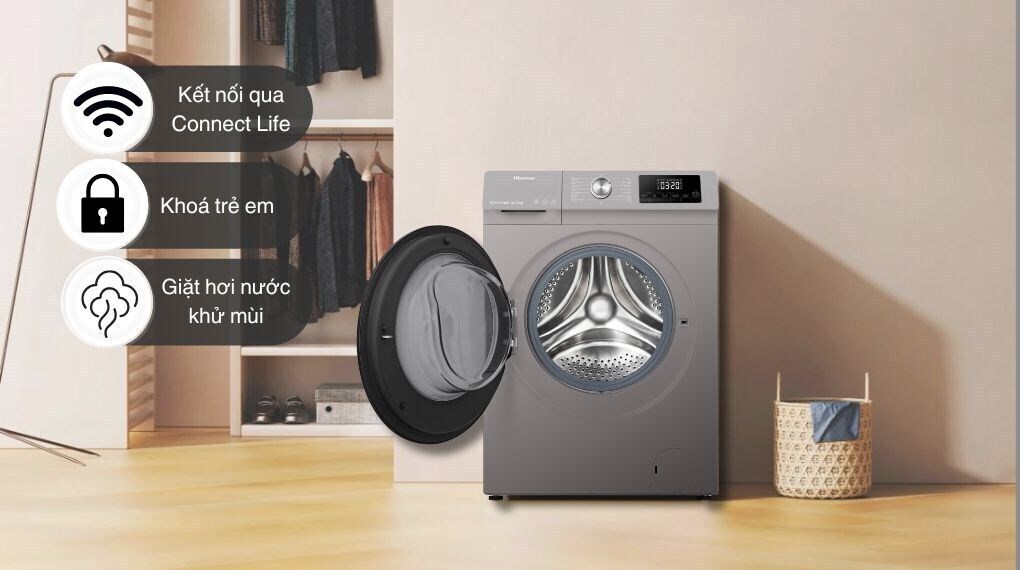 máy giặt sấy hisense inverter giặt 10.5 kg - sấy 7 kg wdqa1043bt