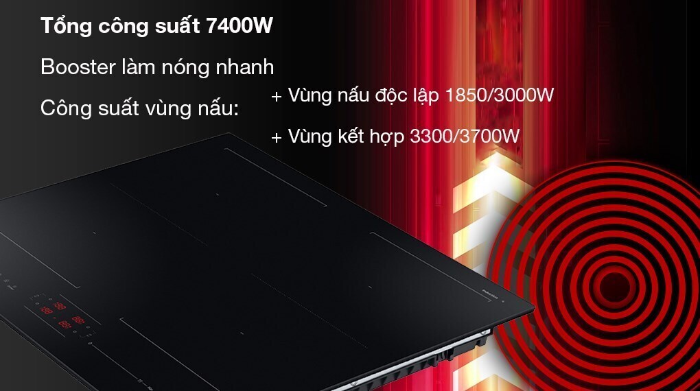 bếp từ 4 vùng nấu samsung nz64b5066fk/sv