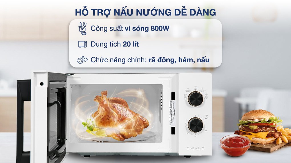 lò vi sóng electrolux emm20k22w 20 lít