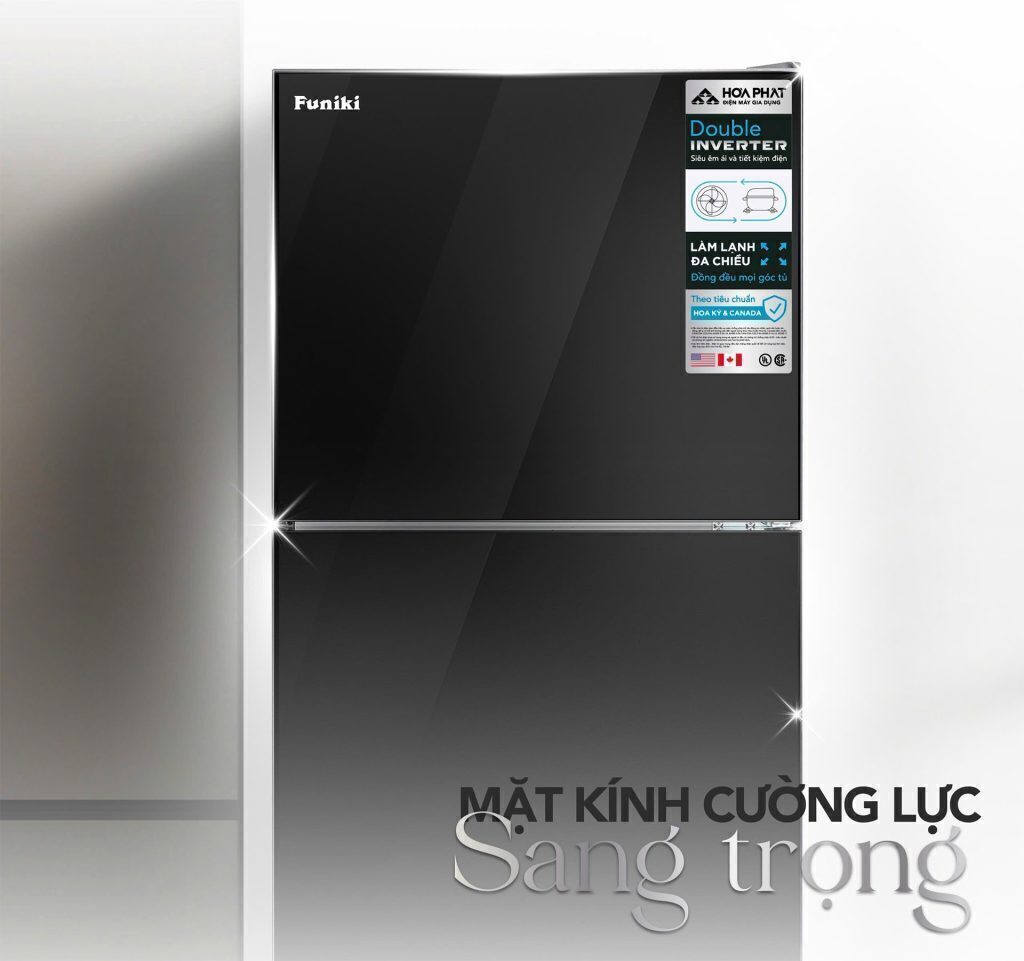 tủ lạnh cánh kính funiki inverter hr t8286gb 286 lít