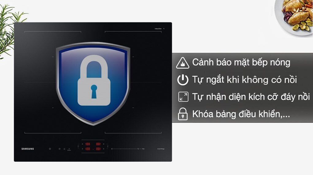 bếp từ 4 vùng nấu samsung nz64b5066fk/sv